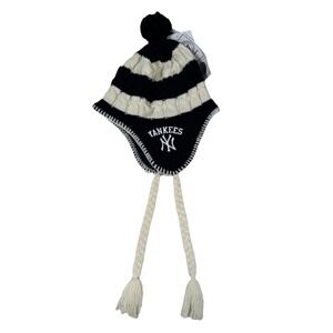 Forty Seven 47Brand MLB New York Yankees Navy Blue Braid Pom Knit Winter Hat NWT